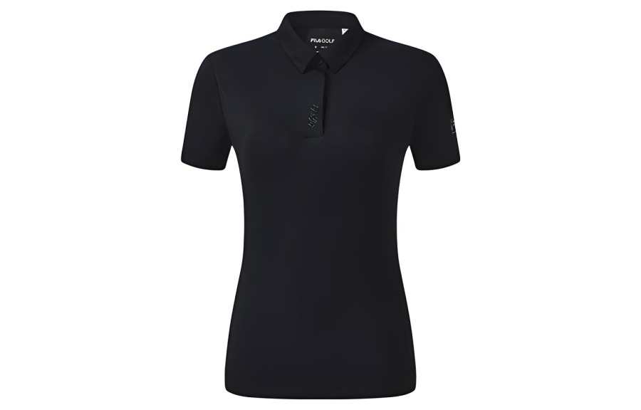 FILA Athletics Polo Shirts Women's Pitch Black Polo Collar Moderate Straight Fit