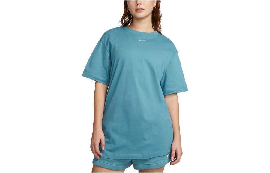 Nike Nike Sportswear Essentials T Shirts Women's Noise Wave Light Green Crew Neck Moderate Straight Fit