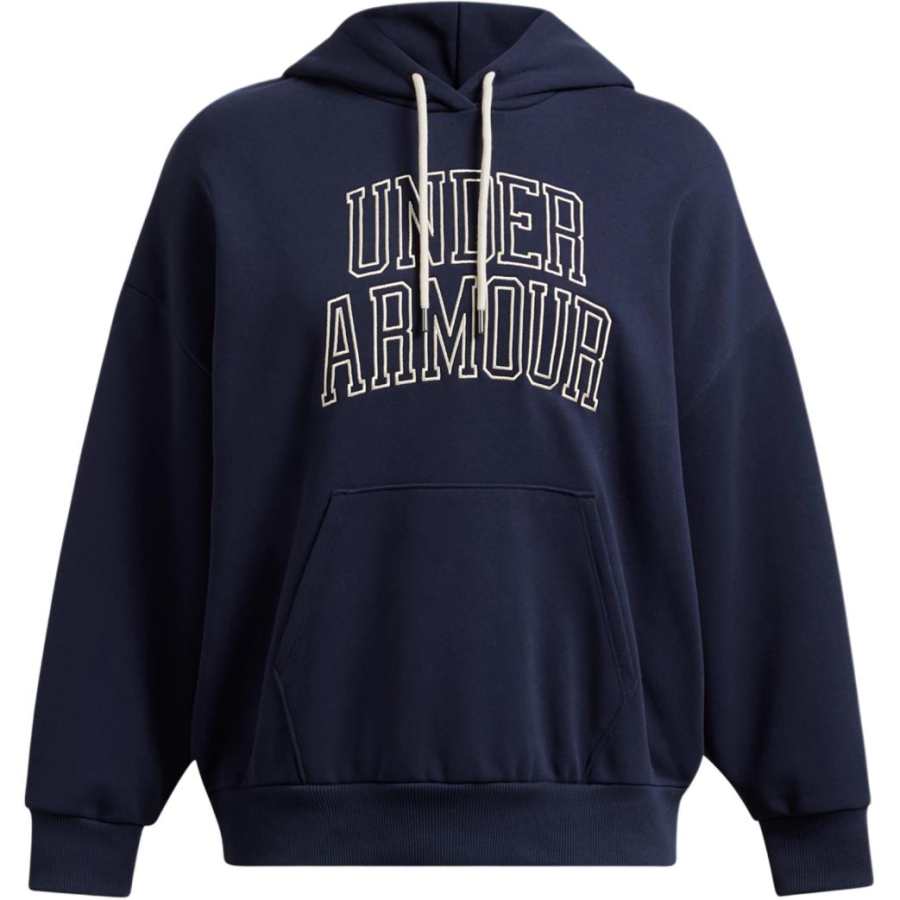 Under Armour Heavyweight Terry Oversized Hoodie Sweatshirt Women's Midnight Marine Blue