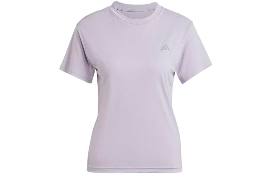 Adidas Adidas T Shirts Women's Purple Crew Neck Moderate Straight Fit