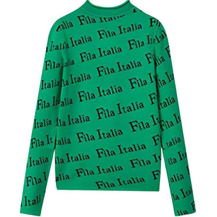 FILA Sweaters Women's Deep Green Tea Crew Neck Moderate Other