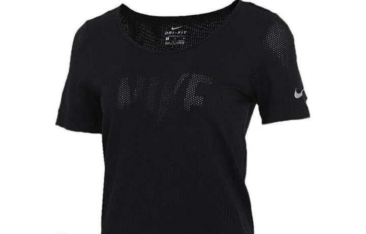 Nike Nike T Shirts Women's Black Crew Neck Moderate Straight Fit