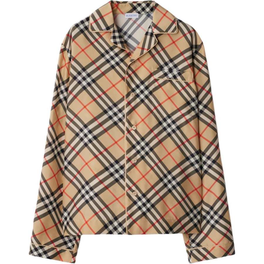 Burberry Vintage Check-Printed Buttoned Pajama Top