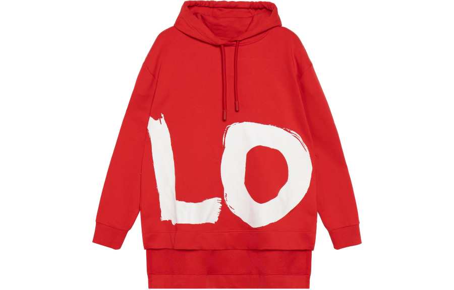 Burberry Love Graphic Oversized Cotton Hoodie Women's