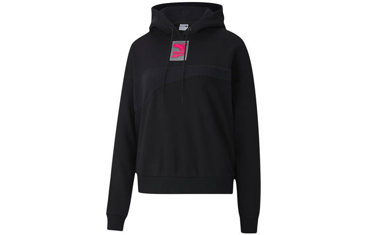 PUMA Sweatshirts Women's Black Hooded Moderate Regular