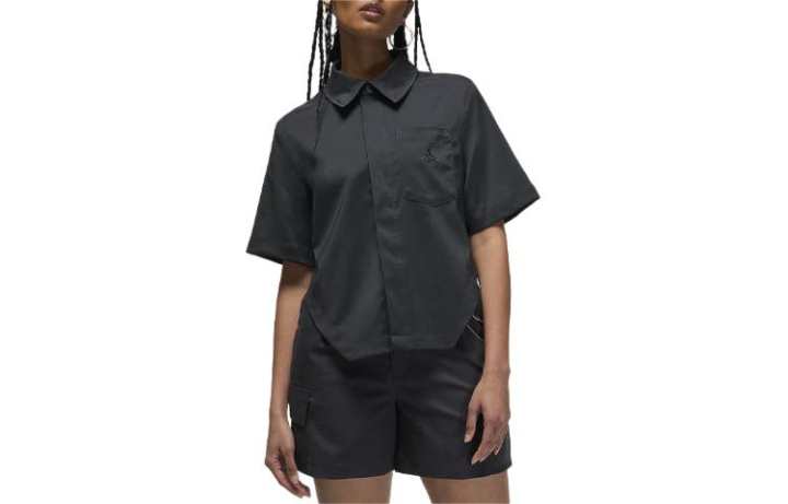 Jordan Jordan Shirts Women's Black Lapel Moderate Shirt