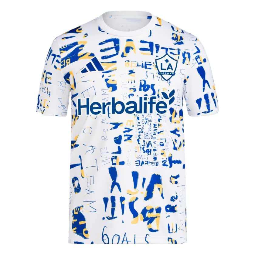 Adidas Adidas Los Angeles Galaxy La Galaxy Mls Kick Childhood Cancer Pre Match Soccer Jersey Men's Mixed Color