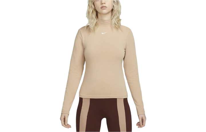 Nike Nike T Shirts Women's Apricot Turtleneck Moderate Straight Fit