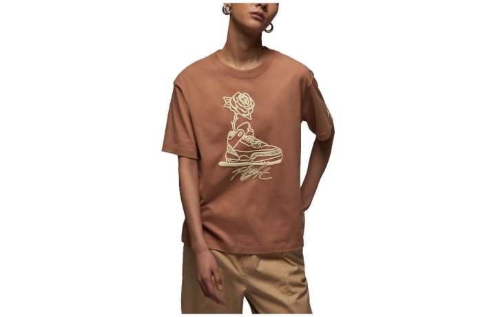 Jordan Jordan Drop Shoulder Sleeve T Shirt Women's Brown