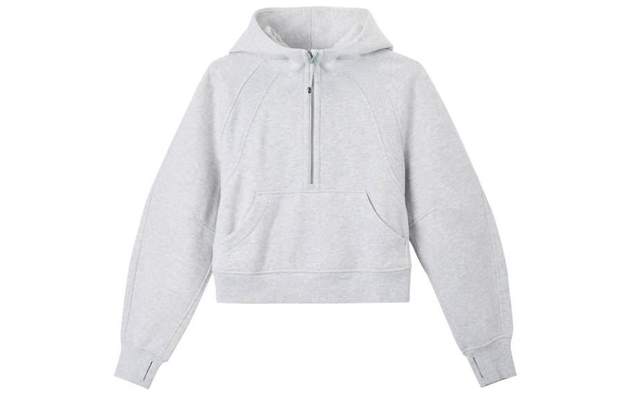 Lululemon Scuba Series Oversized Half Zip Hoodie Sweatshirt Women's Super Light Gray