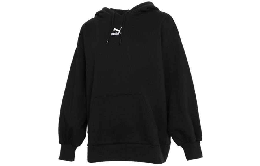 PUMA Sweatshirts Women's Black Hooded Moderate Regular