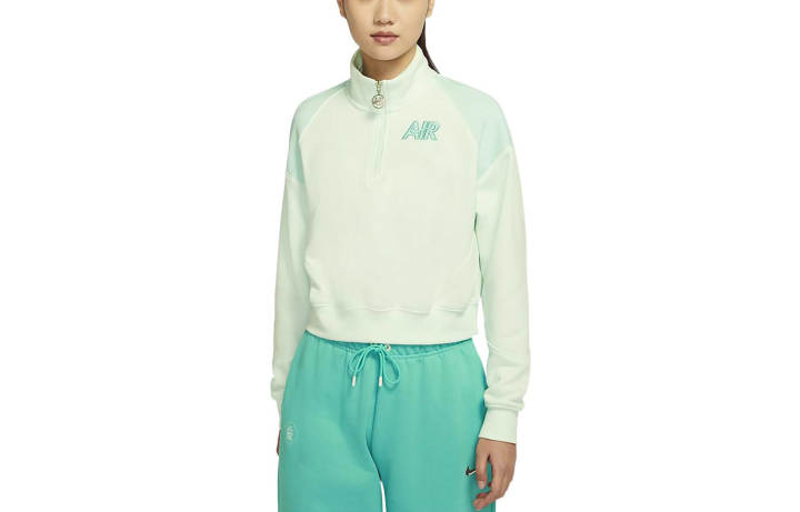 Nike Nike Sweatshirts Women's Slight Green Stand Collar Moderate Regular
