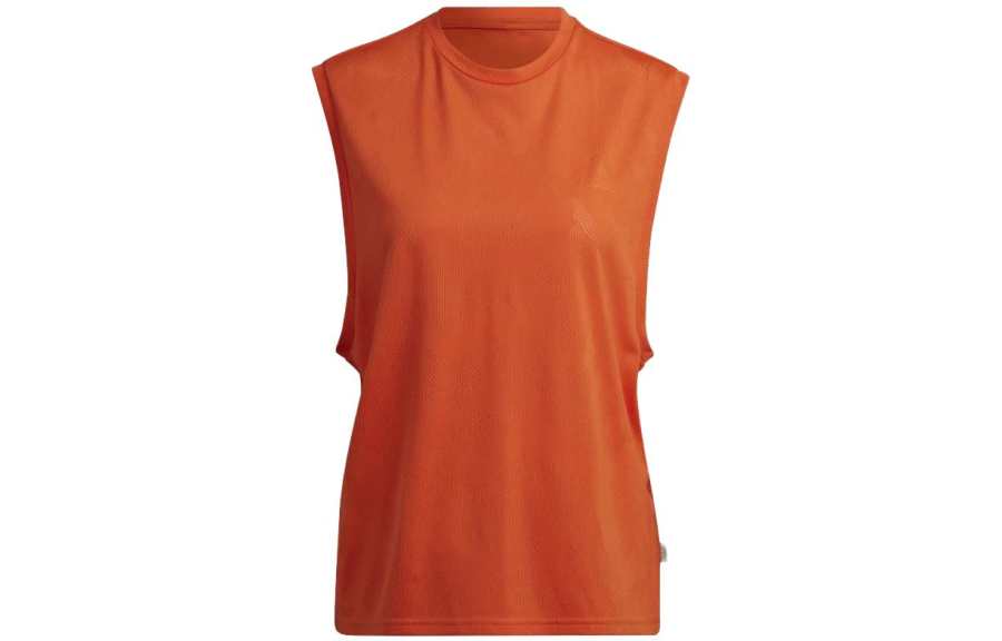 Adidas Adidas T Shirts Women's Orange Crew Neck Moderate Straight Fit