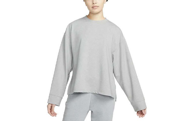 Nike Nike T Shirts Women's Light Gray Crew Neck Moderate Straight Fit