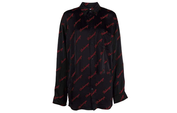 Balenciaga Shirts Women's Black Lapel Moderate Other