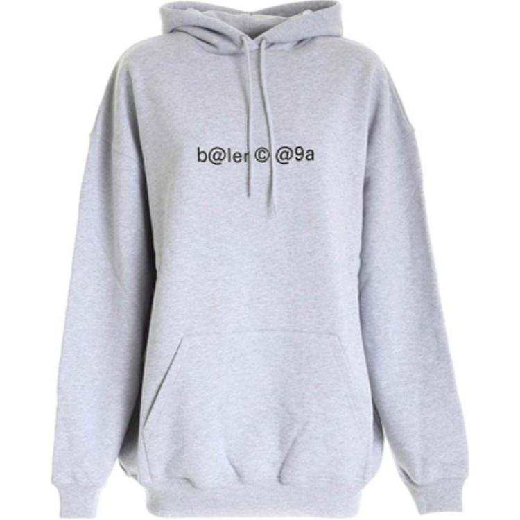 Balenciaga Sweatshirts Women's Gray Hooded Moderate Regular