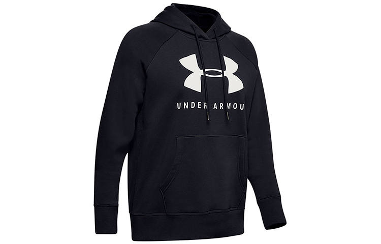 Under Armour Rival Sportstyle Large Logo Print Fleece Sports Fleece Lined Hooded Pullover Sweatshirt