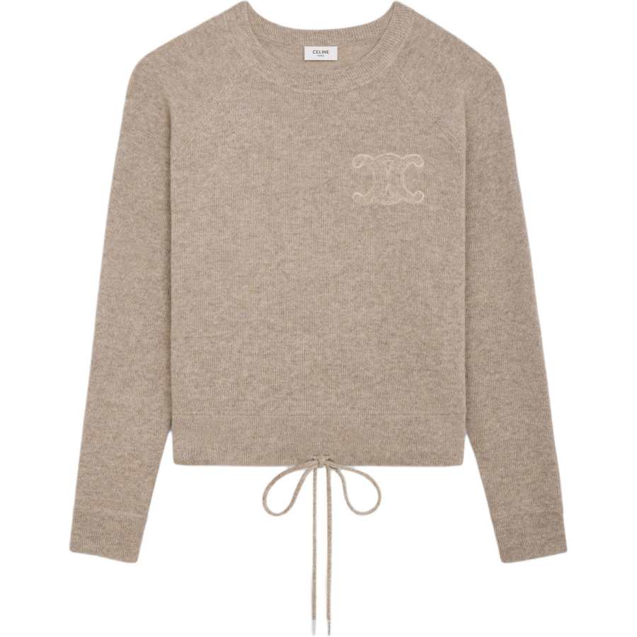 CELINE CELINE Triomphe Crewneck Drawstring Sweater