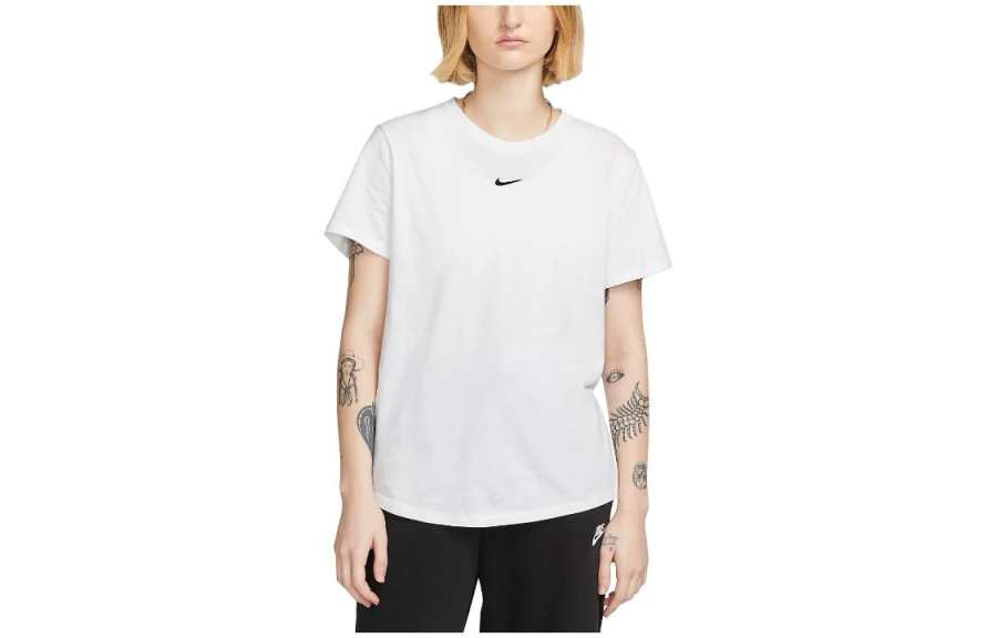 Nike Nike Sportswear Essentials T Shirts Women's White Crew Neck Moderate Straight Fit