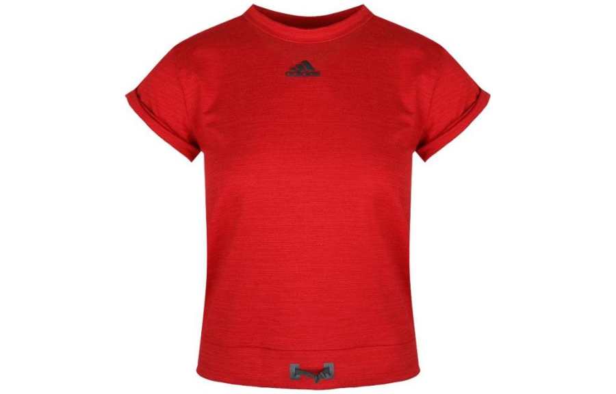 Adidas Adidas T Shirts Women's Red Crew Neck Moderate Straight Fit
