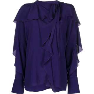 Victoria Beckham Ruffled Detailed Long Sleeved Blouse