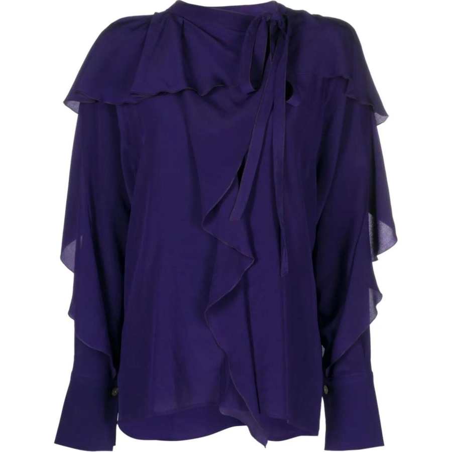 Victoria Beckham Ruffled Detailed Long Sleeved Blouse