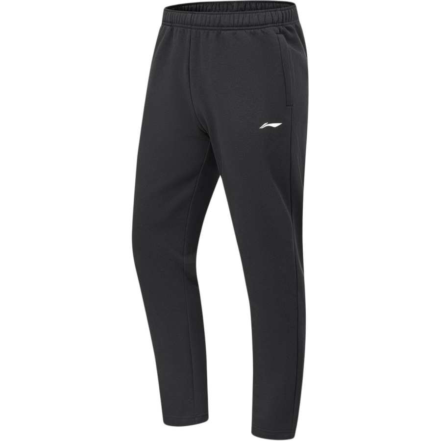 Li-Ning Li Ning Fitness, Straight Fit Knitted Fabric Mid Rise Lace Up Training Versatile Fleece Lined Winter Casual Pants Men's