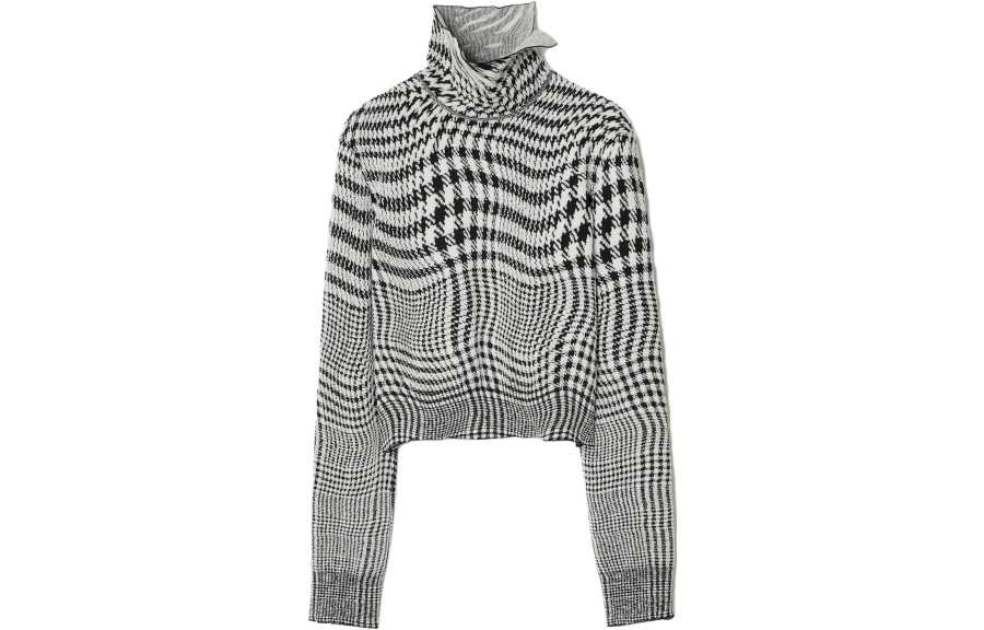 Burberry high-neck houndstooth jacquard jumper