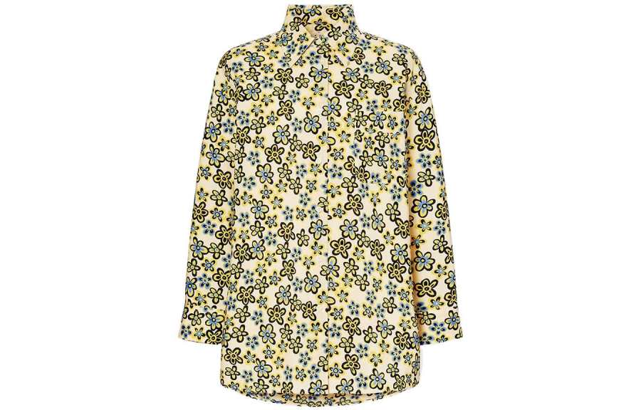 UNIQLO X Marni Women's Oversized L/S Flower Shirt Off White
