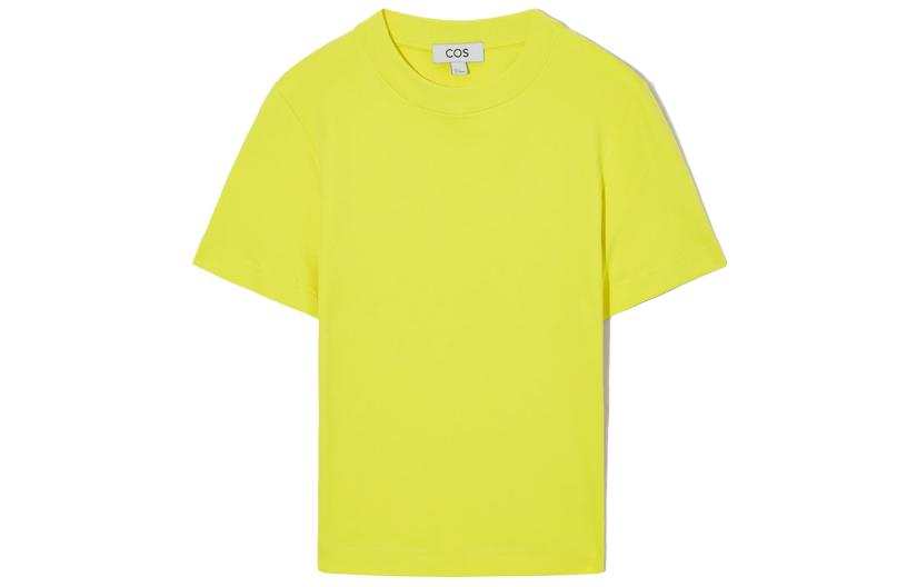 COS T Shirts Women's Yellow Crew Neck Moderate Straight Fit