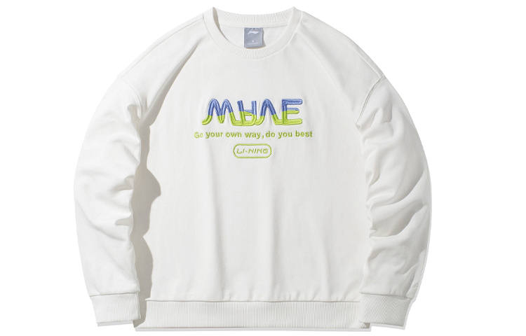 Li-Ning Li Ning Sports Fashion Collection Sweatshirts Women's White Crew Neck Moderate Regular