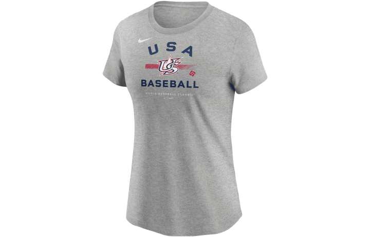 Nike Nike T Shirts Women's Gray Crew Neck Moderate Straight Fit