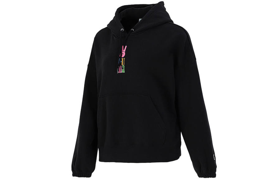 PUMA Sweatshirts Women's Black Hooded Moderate Regular