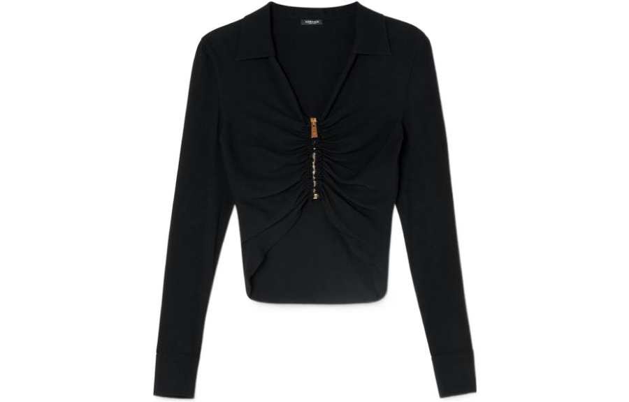 VERSACE Shirts Women's Black Crew Neck Moderate