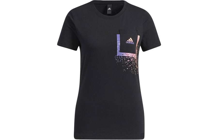Adidas Adidas T Shirts Women's Black Crew Neck Moderate Straight Fit