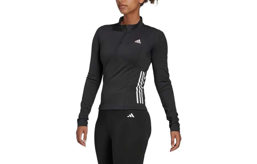 Adidas Adidas T Shirts Women's Black Stand Collar Moderate Straight Fit