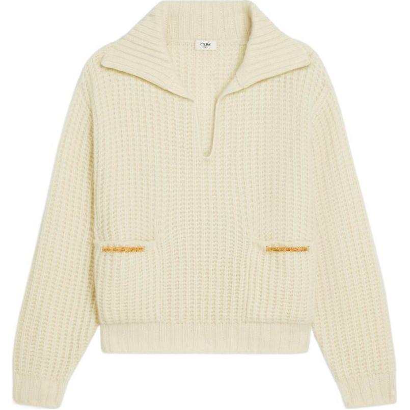 CELINE CELINE Collared Ribbed Jumper