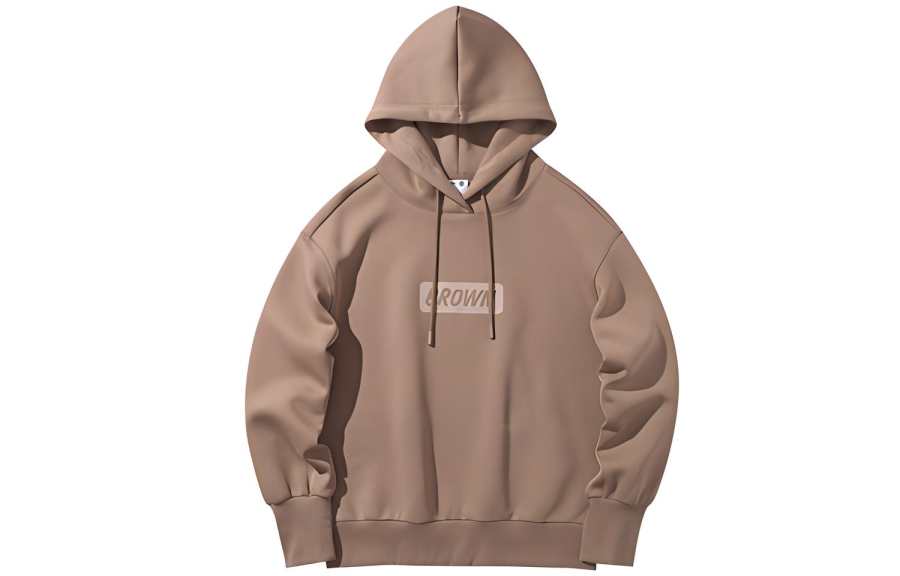 Li-Ning Li Ning X LINE FRIENDS Sweatshirts Women's Khaki Hooded Thickened Regular