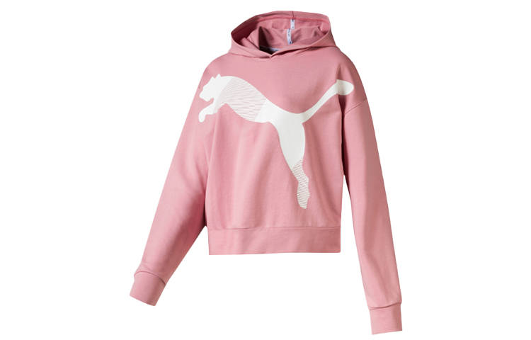 PUMA Sweatshirts Women's Wedding Pink Hooded Moderate Regular