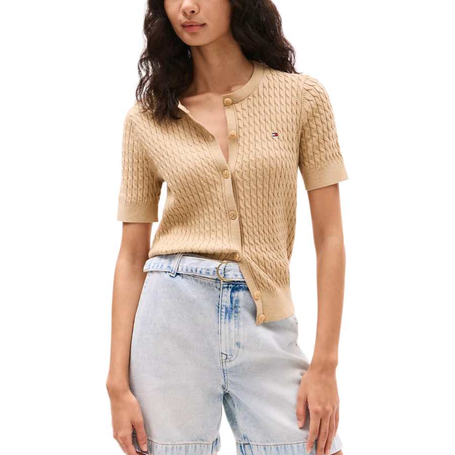 Tommy Hilfiger Sweater Women's Beige Mixed Color