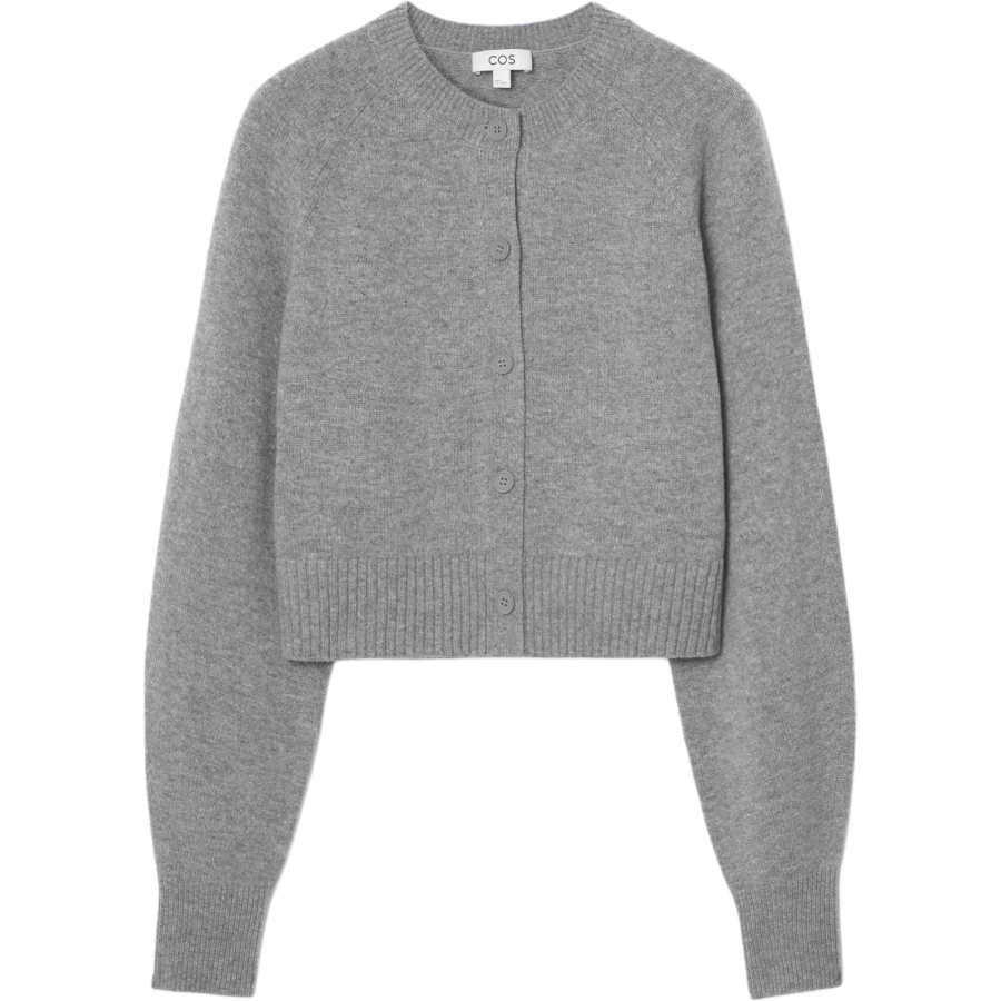 COS Sweaters Women's Gray Crew Neck Moderate Cardigan