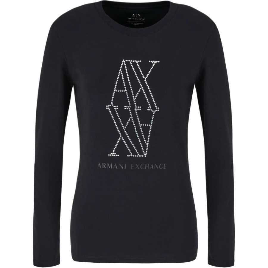 ARMANI EXCHANGE Rhinestone embellished Logo T shirt