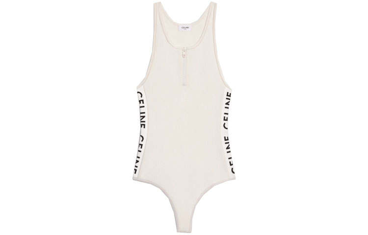 CELINE CELINE Bodysuits Women's White Crew Neck