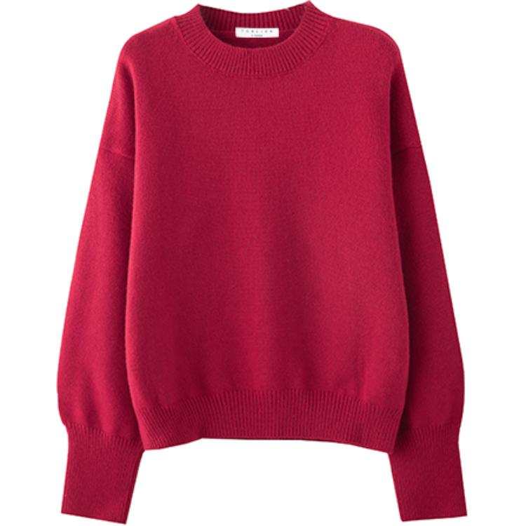 Tonlion Sweaters Women's Red Crew Neck Moderate Other
