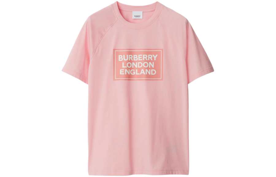 Burberry SS24 Raglan Sleeve T Shirt Women's Soft Floral Pink
