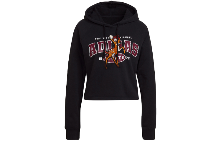 Adidas Originals X Disney Sweatshirts Women's Black Hooded Moderate Regular