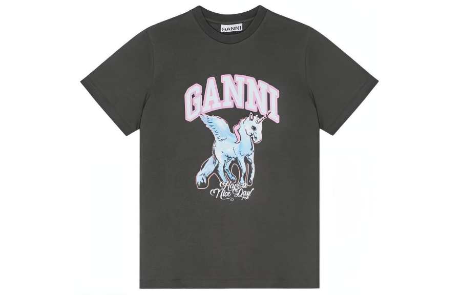 GANNI SS24 T Shirt Women's Volcano Gray