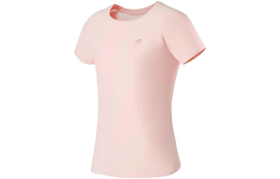 Li-Ning Li Ning Training Series T Shirts Women's Light Cherry Blossom Pink Crew Neck Moderate Straight Fit