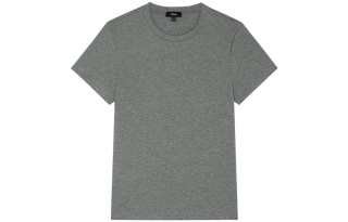 THEORY T Shirts Women's Gray Crew Neck Moderate Straight Fit