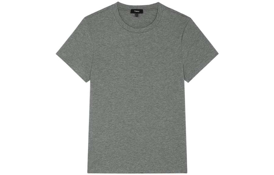 THEORY T Shirts Women's Gray Crew Neck Moderate Straight Fit